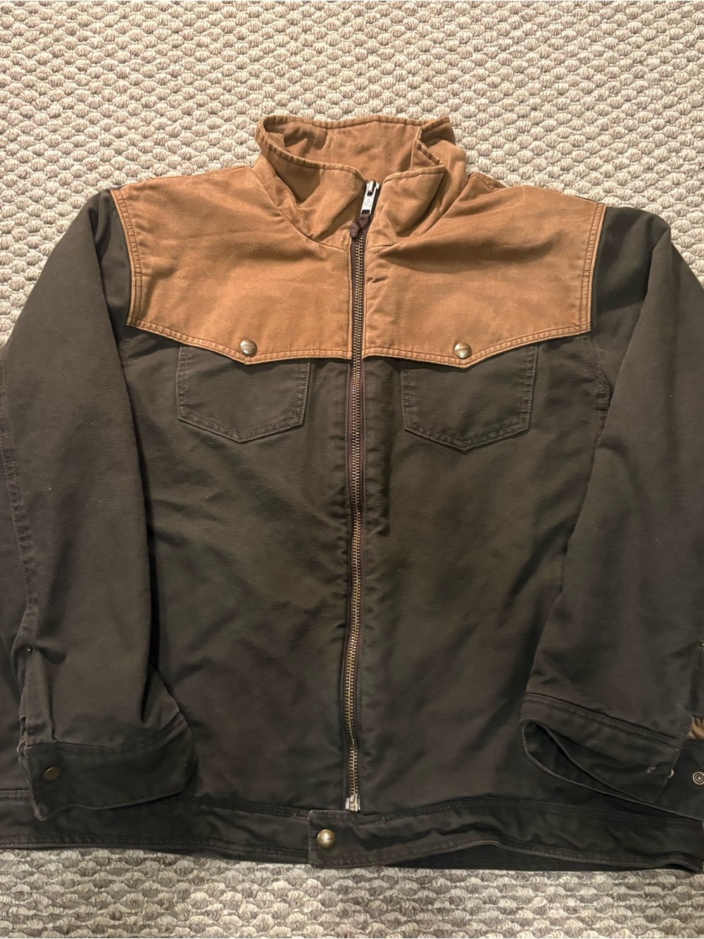 Legendary Whitetails Mens Bozeman Canvas Western Coat Two Tone Brown/Olive Sz XL
